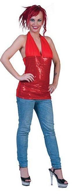 Halter topje glitter rood, Kleding | Dames, Carnavalskleding en Feestkleding, Nieuw, Ophalen of Verzenden