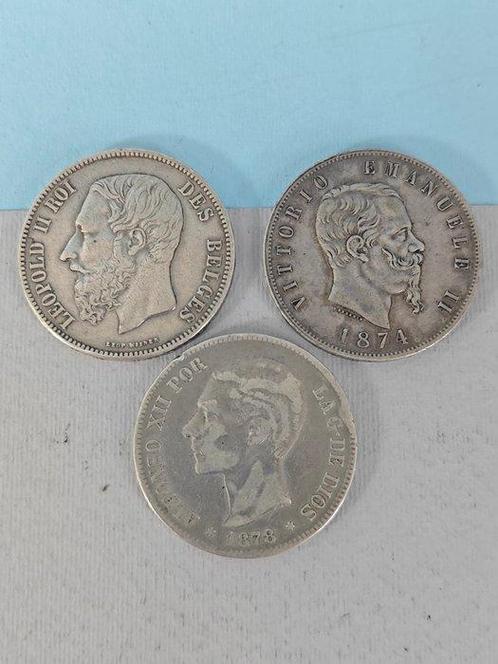 België, Italië, Spanje. 5 francs, 5 lire, 5 pesetas, Postzegels en Munten, Munten | Europa | Niet-Euromunten