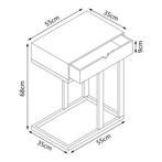 [en.casa] Bijzettafel Kåfjord laptoptafel met lade 68x55x35, Huis en Inrichting, Tafels | Bijzettafels, Verzenden, Nieuw