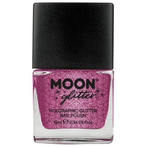 Moon Glitter Holographic Nail Polish Pink 14ml, Hobby en Vrije tijd, Feestartikelen, Nieuw, Verzenden