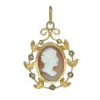 Zonder minimumprijs - Hanger - 18 karaat Geel goud - Parel -