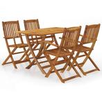 vidaXL 5-delige Tuinset inklapbaar massief acaciahout, Tuin en Terras, Tuinsets en Loungesets, 4 zitplaatsen, Verzenden, Nieuw