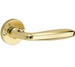Deurklink op ongeveerd rozet Banaan/Elegant messing gelakt, Verzenden, Nieuw