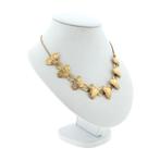 8 Krt. Fantasie schakel ketting met Japanse Ginkgo blader..., Ophalen of Verzenden, Goud
