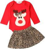 Kerst set Happy Moose 2-delig, Kinderen en Baby's, Babykleding | Maat 74, Jurkje of Rokje, Nieuw, Sweet-One, Verzenden