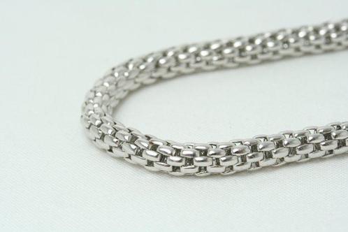 Halsketting - 18 karaat Witgoud - Zilveren collier, Sieraden, Tassen en Uiterlijk, Kettingen