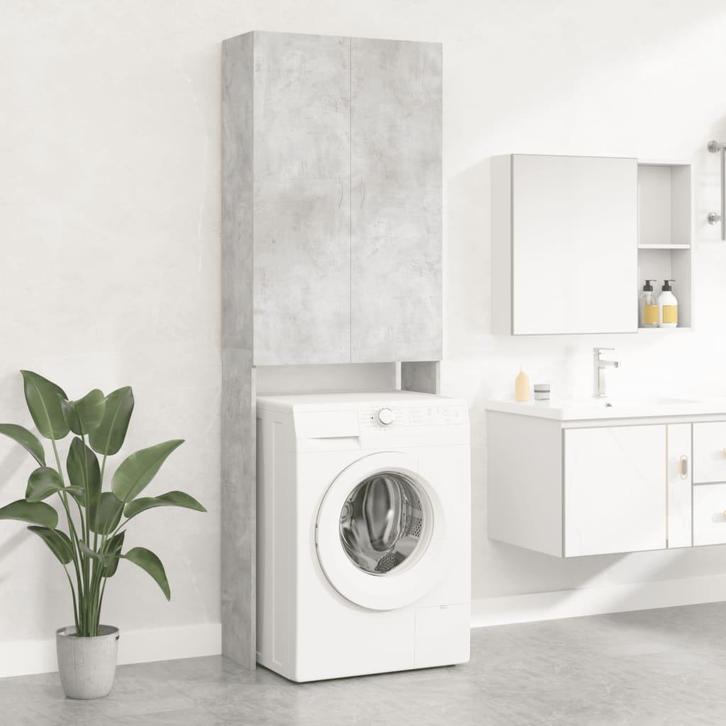 vidaXL Wasmachinekast 64x25,5x190 cm betongrijs, Witgoed en Apparatuur, Wasmachines, Nieuw, Verzenden