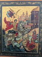 Icoon - Russisch icoon van Sint Joris die de draak doodt —, Antiek en Kunst