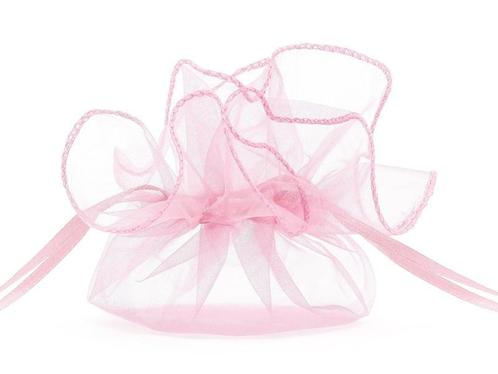 Organza Zakjes Roze 25cm 10st, Hobby en Vrije tijd, Feestartikelen, Nieuw, Verzenden