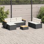 vidaXL 5-delige Loungeset met kussens poly rattan acacia, Verzenden, Nieuw, Loungeset