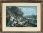 Francesco Zuccarelli (1702 - 1788) - River Landscape with, Antiek en Kunst