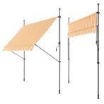 Klem zonwering luifel uitschuifbaar geel en wit 300x120 cm, Tuin en Terras, Zonneschermen, Verzenden, Nieuw