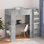 vidaXL Loft Bedframe met Bureau Beton Grijs 98.5 x 200 cm, Verzenden, Nieuw, Grijs, Hout