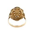 Gouden entourage ring met bloedkoraal 14 krt, Ophalen of Verzenden, Nieuw