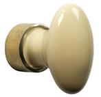 Meubelknop ovaal porselein 33mm messing ongelakt/vanille, Huis en Inrichting, Verzenden, Nieuw