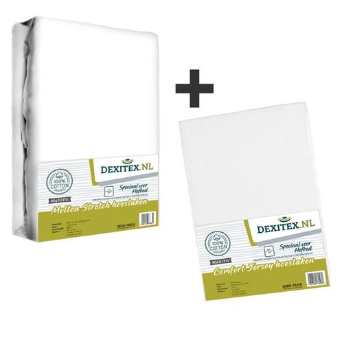 Textielpakket Hefbed 1 Molton + 1 Jersey hoeslaken, Huis en Inrichting, Slaapkamer | Beddengoed, Overige typen, Wit, Nieuw, Verzenden