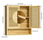 Badkamer Bamboe Hangkast – Opbergkast met Dubbele Deur, Verzenden, Nieuw