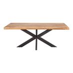 Mangohouten Eettafel Rechthoek Donald 260x100 cm (6cm), Huis en Inrichting, Tafels | Eettafels, 100 tot 150 cm, Verzenden, Industriële meubels