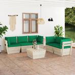 vidaXL 6-delige Loungeset met kussens pallet vurenhout, Verzenden, Nieuw, Hout, Loungeset