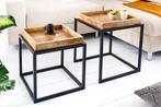 industrieele bijzettafel set van 2 SERVITEUR 45 cm metalen, Huis en Inrichting, Tafels | Sidetables, Ophalen of Verzenden, Nieuw
