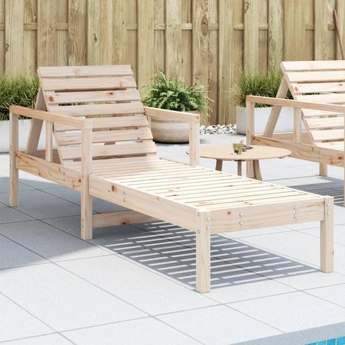 vidaXL Ligstoel 199,5x62x55 cm massief grenenhout, Tuin en Terras, Ligbedden, Nieuw, Verzenden