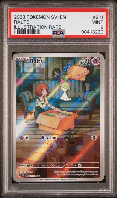 2023 Pokemon Scarlet & Violet Base - Ralts #211 - PSA 9, Hobby en Vrije tijd, Verzamelkaartspellen | Pokémon, Nieuw, Foil, Verzenden