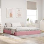 vidaXL Opslag bed met matras met hoofdeinde Roze 160 x 200, Verzenden, Nieuw, Stof