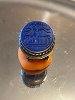 Lapis lazuli - Zilver - Zegelring - Ring met geheim