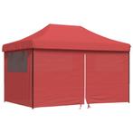 Partytent inklapbaar pop-up met 4 zijwanden bordeauxrood, Verzenden, Nieuw, 2 meter of meer, Partytent