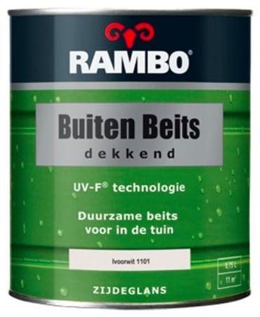 Rambo Buitenbeits Dekkend Zijdeglans - Ivoorwit 1101 - 0,..., Doe-het-zelf en Verbouw, Verf, Beits en Lak, Beits, Wit, Nieuw, Minder dan 5 liter