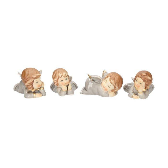 Beeldje - Vier porseleinen engeltjes - Porselein, Diversen, Kerst