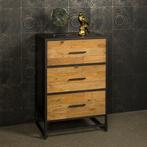 *WOONWINKEL* Tower Living Felino Ladekast Teak En Metaal, Verzenden, Nieuw