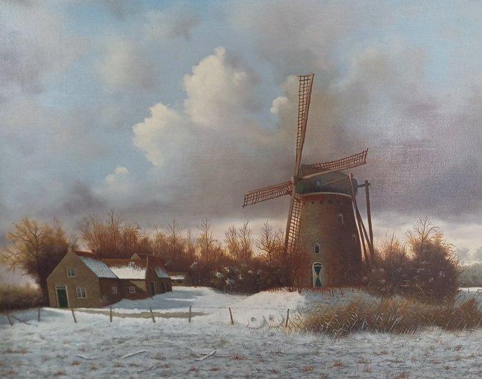J.Verheyen(XX) - Winterlandschap, Antiek en Kunst, Kunst | Schilderijen | Klassiek