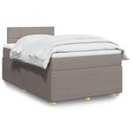 vidaXL Boxspring met matras stof taupe 120x200 cm, Verzenden, Nieuw, Twijfelaar, 120 cm