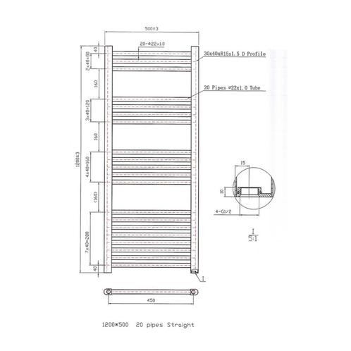 Designradiator Boss & Wessing Vertico Multirail 120x50 cm, Doe-het-zelf en Verbouw, Verwarming en Radiatoren, Ophalen of Verzenden