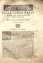 Mambrino Roseo - Delle Istorie del Mondo - 1585, Antiek en Kunst