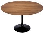 Saarinen Tulip tafel 150cm noten houtfineer blad, Huis en Inrichting, Tafels | Eettafels, Nieuw, Verzenden