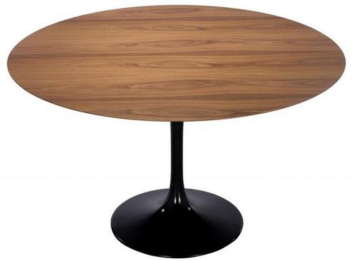 Aanbieding: Saarinen Tulip tafel 150cm noten houtfineer blad, Huis en Inrichting, Tafels | Eettafels, Verzenden