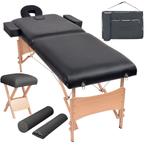 vidaXL Massagetafel- en krukset inklapbaar 2 zones 10 cm dik, Verzenden, Nieuw