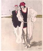 Aan het strand (lijst optie, antiek-woonaccessoires), Verzenden