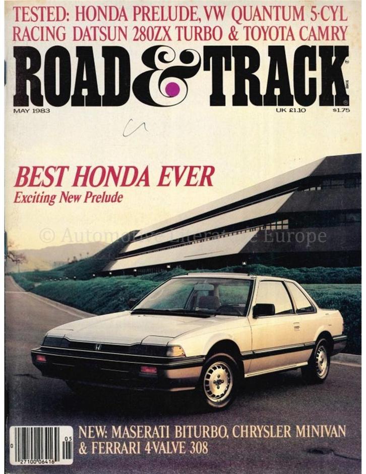 1983 ROAD AND TRACK MAGAZINE MEI ENGELS, Boeken, Auto's | Folders en Tijdschriften