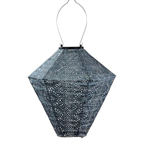 Solar Lampion Diamond - Lace Grey Blue - 28 cm, Tuin en Terras, Buitenverlichting, Waterbestendig, Led, Zonne-energie, Minder dan 50 watt