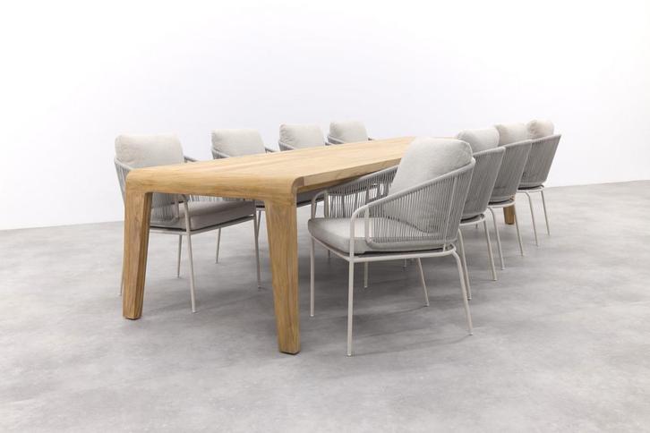 Suns Basta/Revello- Dining Set - 9-delig | AANVRAAG, Tuin en Terras, Tuinsets en Loungesets, Tuinset, Nieuw, Hout, Verzenden