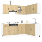 vidaXL 11-delige Keukenkastenset Kalmar bewerkt hout sonoma, Huis en Inrichting, Keuken | Keukenelementen, Verzenden, Nieuw, Bruin
