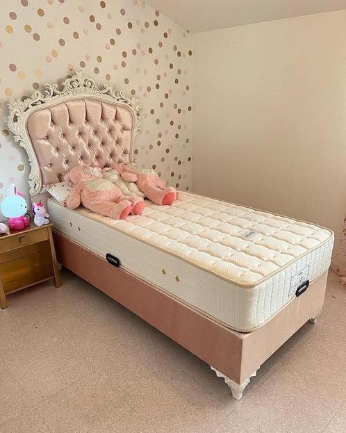 Opberg Boxspring Princess 90x200, Huis en Inrichting, Slaapkamer | Bedden, Nieuw, Eenpersoons, Verzenden