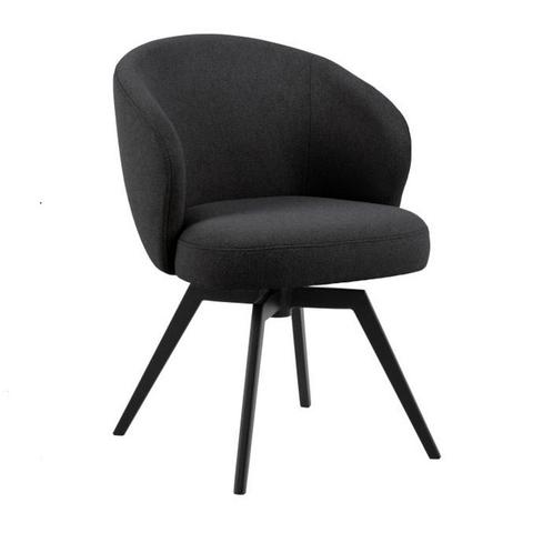 *WOONWINKEL* Draaibare Eetkamerstoel Antraciet Ronde Rug, Huis en Inrichting, Stoelen, Grijs, Nieuw, Stof, Verzenden