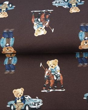 French Terry Beertjes Bruin, Hobby en Vrije tijd, Stoffen en Lappen, Bruin, Nieuw