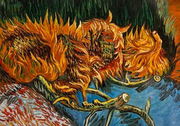 Van Gogh – Stilleven met zonnebloemen – Handgeschilderd beschikbaar voor biedingen