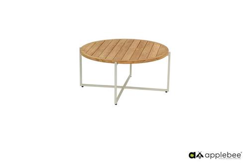 Apple Bee Condor loungetafel Oyster met rond teak blad Ø 94, Tuin en Terras, Tuinsets en Loungesets, Ophalen of Verzenden