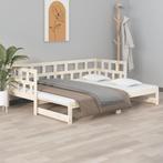vidaXL Slaapbank uitschuifbaar massief grenenhout 2x(90x200), Huis en Inrichting, Slaapkamer | Bedden, 90 cm, Eenpersoons, Bruin